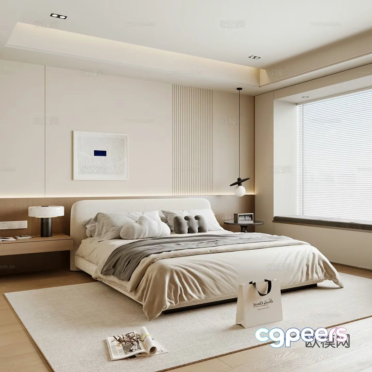 Modern home bedroom Modern bedroom Italian bedroom Simple bedroom Italian bed 3d model