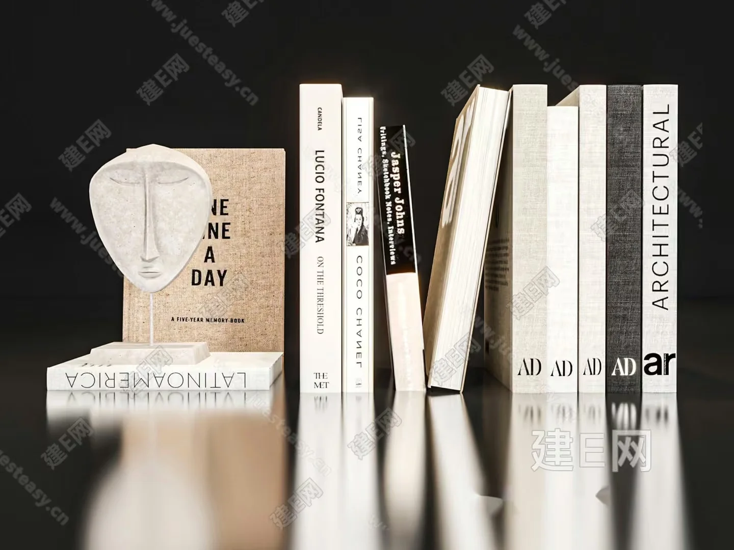 Modern Bookshelf 3D Model – 7787 – VRAY Render
