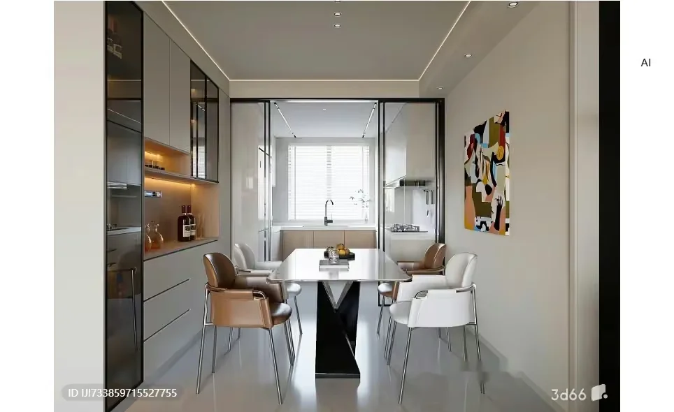 Modern Dining Room 3D Model – 12643 – VRAY Render