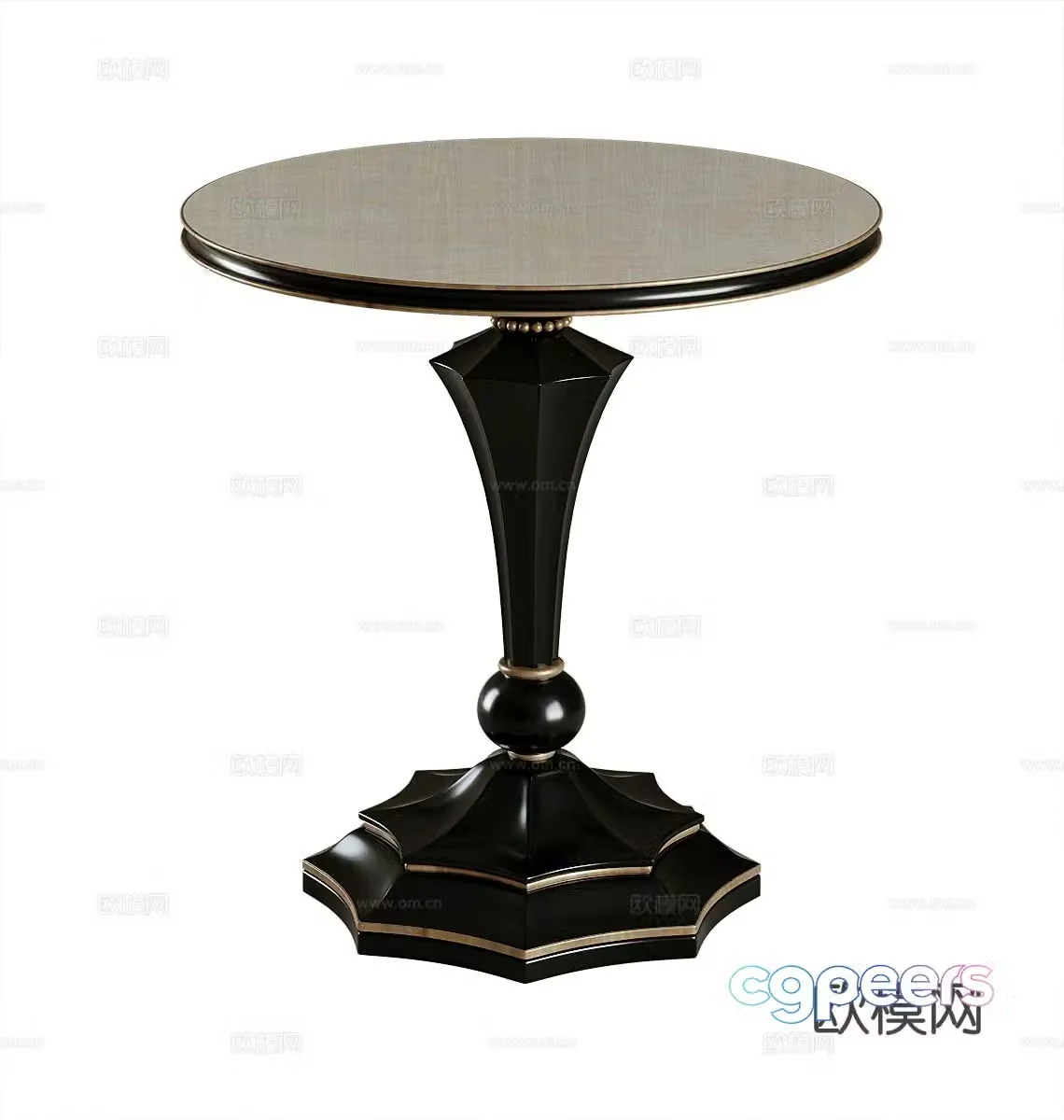 American round table and corner table 3D model