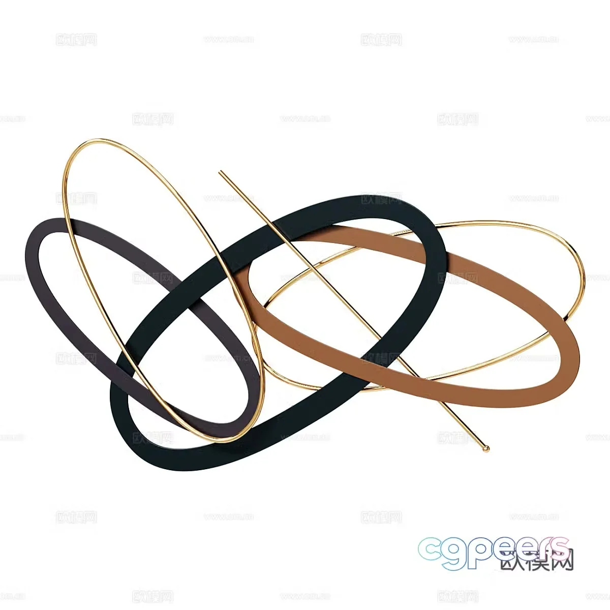 Modern light luxury metal wall decoration pendant 3D model