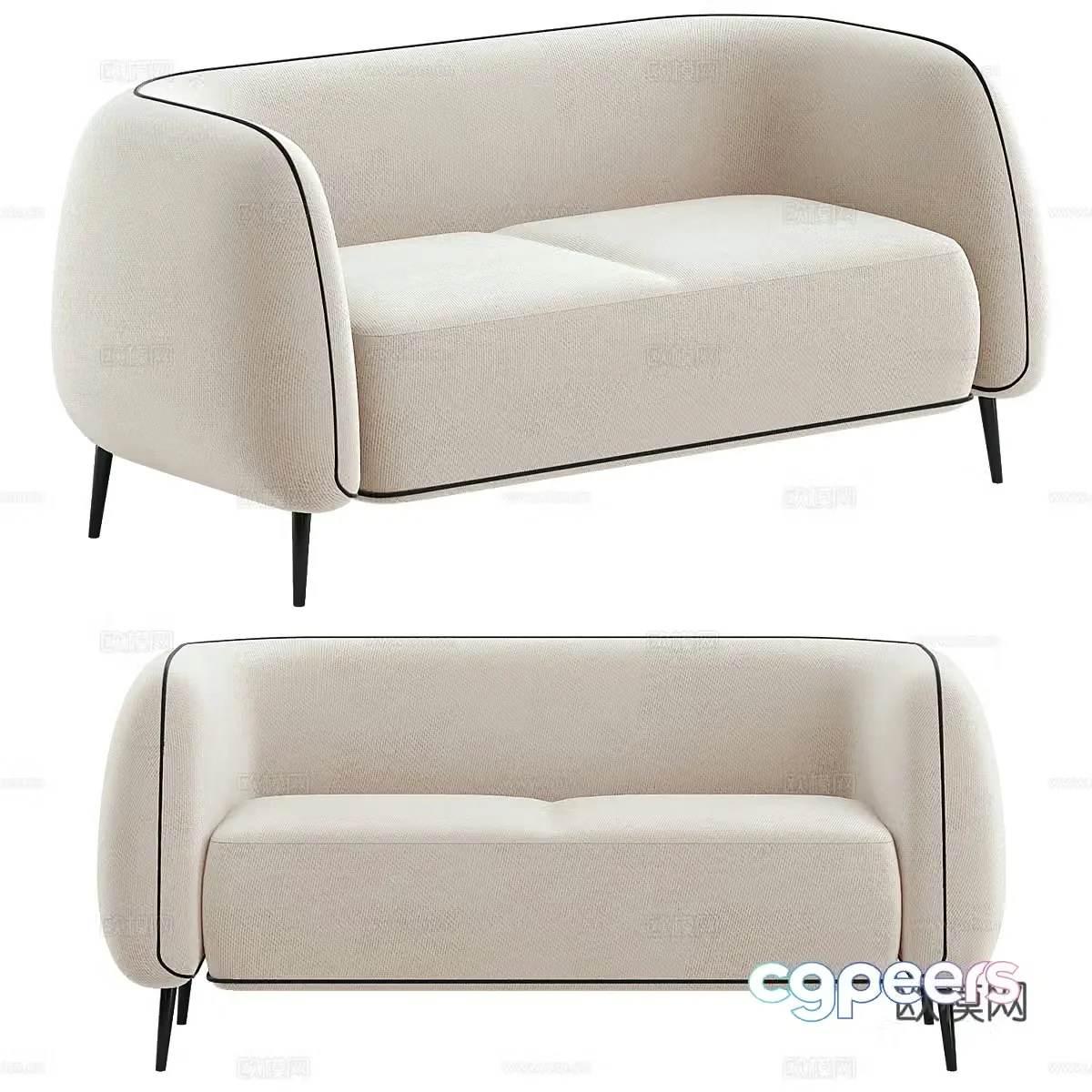 Modern love sofa 3d model