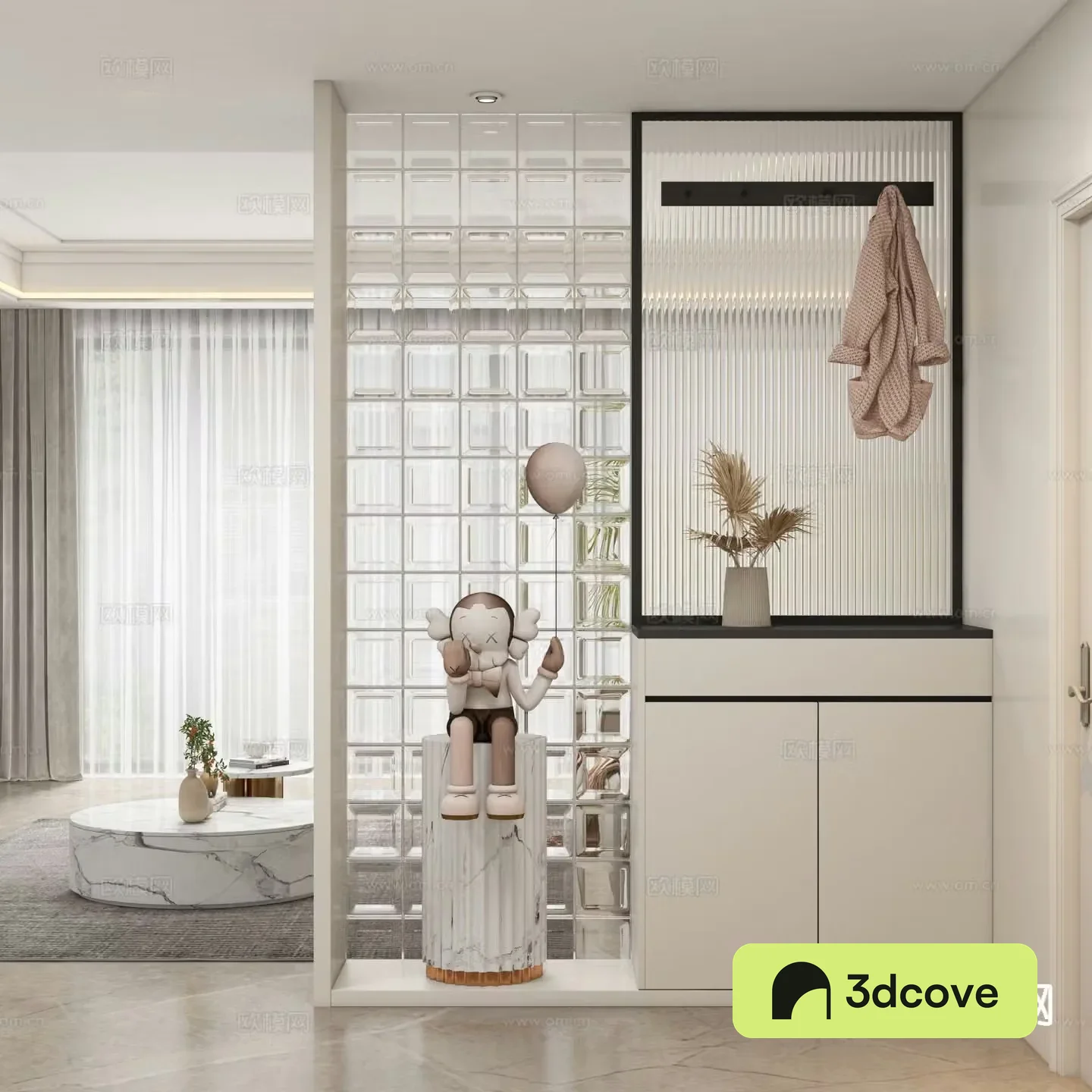 Modern entrance cabinet partition aisle