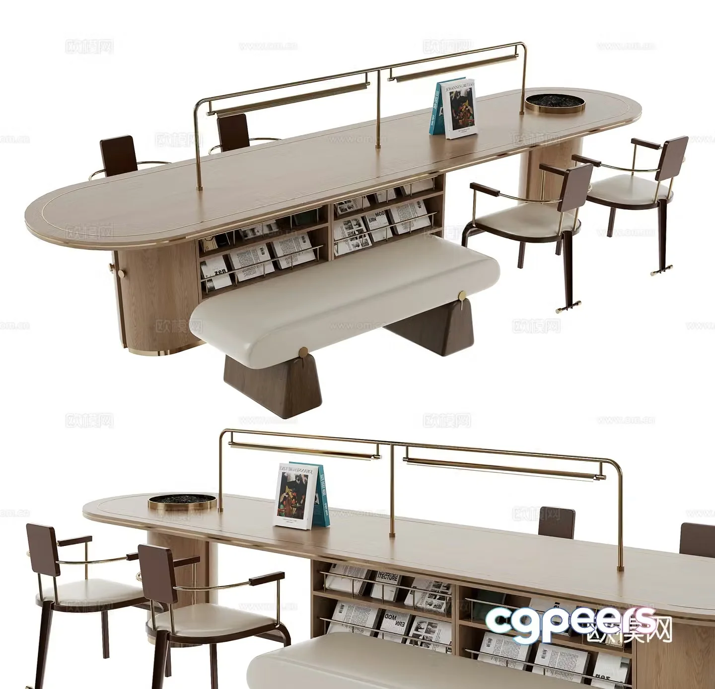 Modern desk bar 3d model