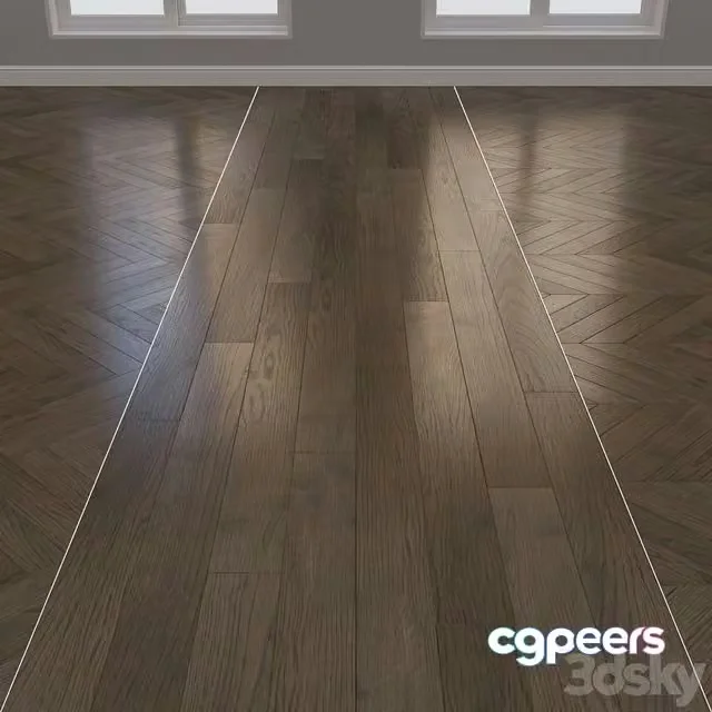 3ds Max Free – Parquet board Kraft Oak layout Christmas tree, chevron and linear 4