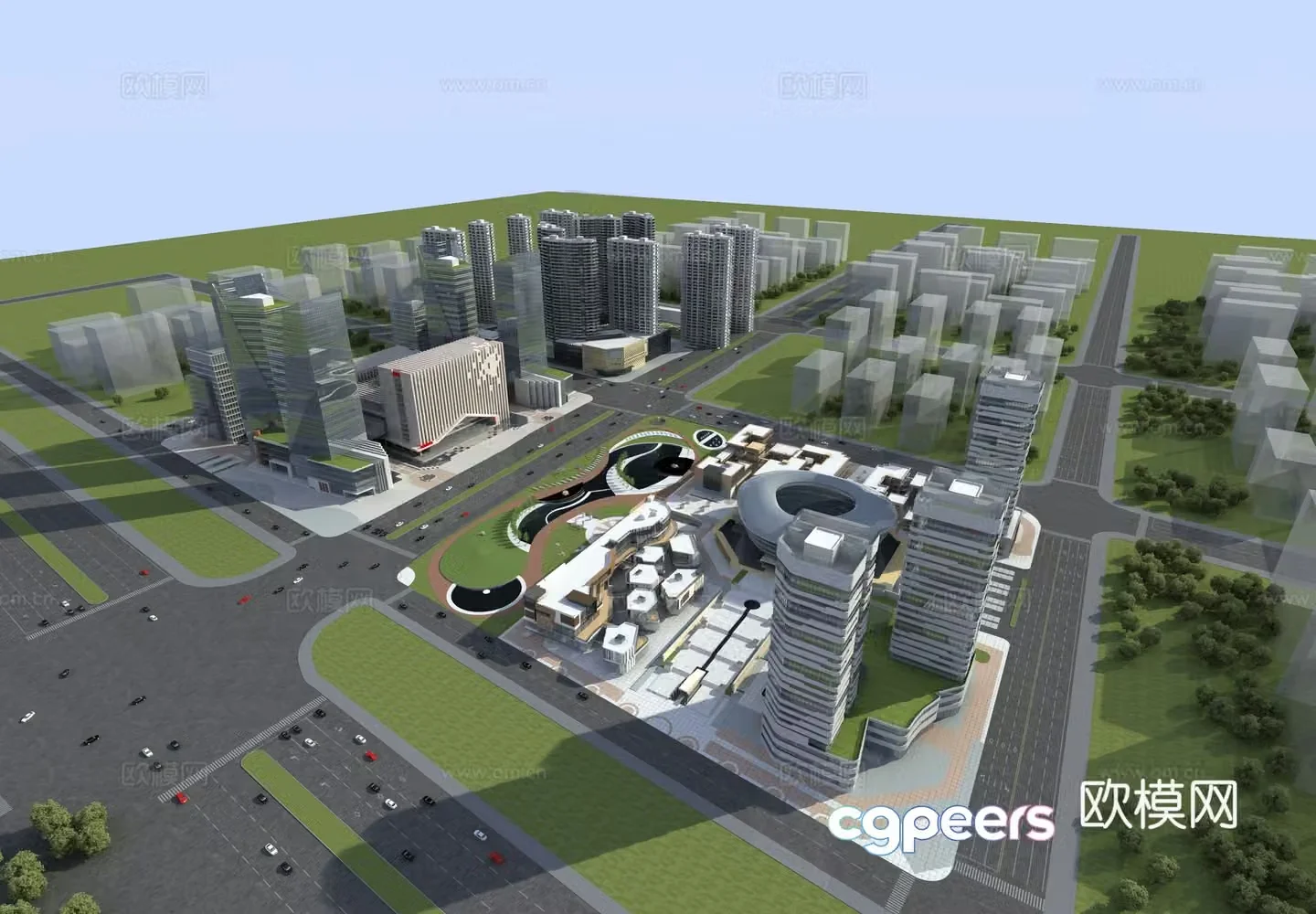 Bird’s eye view of the city bird’s eye view of public buildings bird’s eye view of residential buildings 3d model