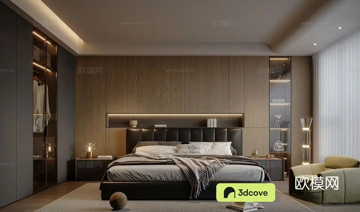 Modern premium black bedroom