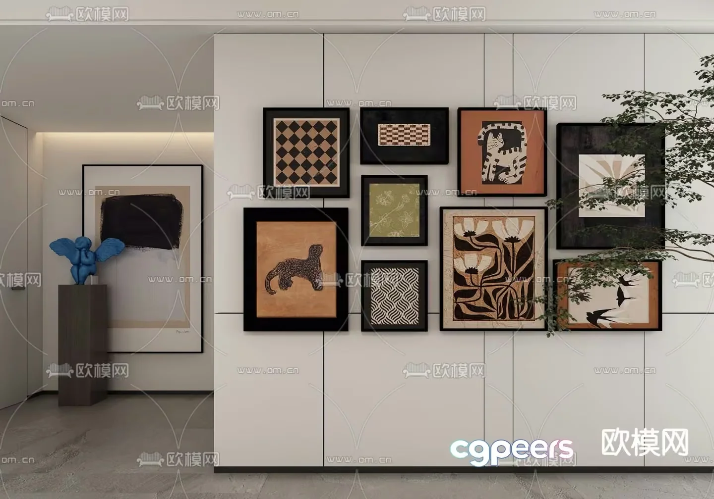 Modern Art Gallery 3D Model – 12699 – VRAY Render