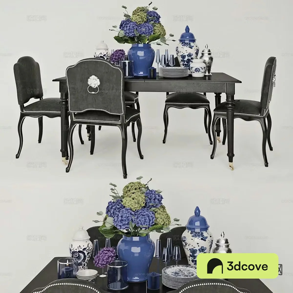 French dining table and chairs