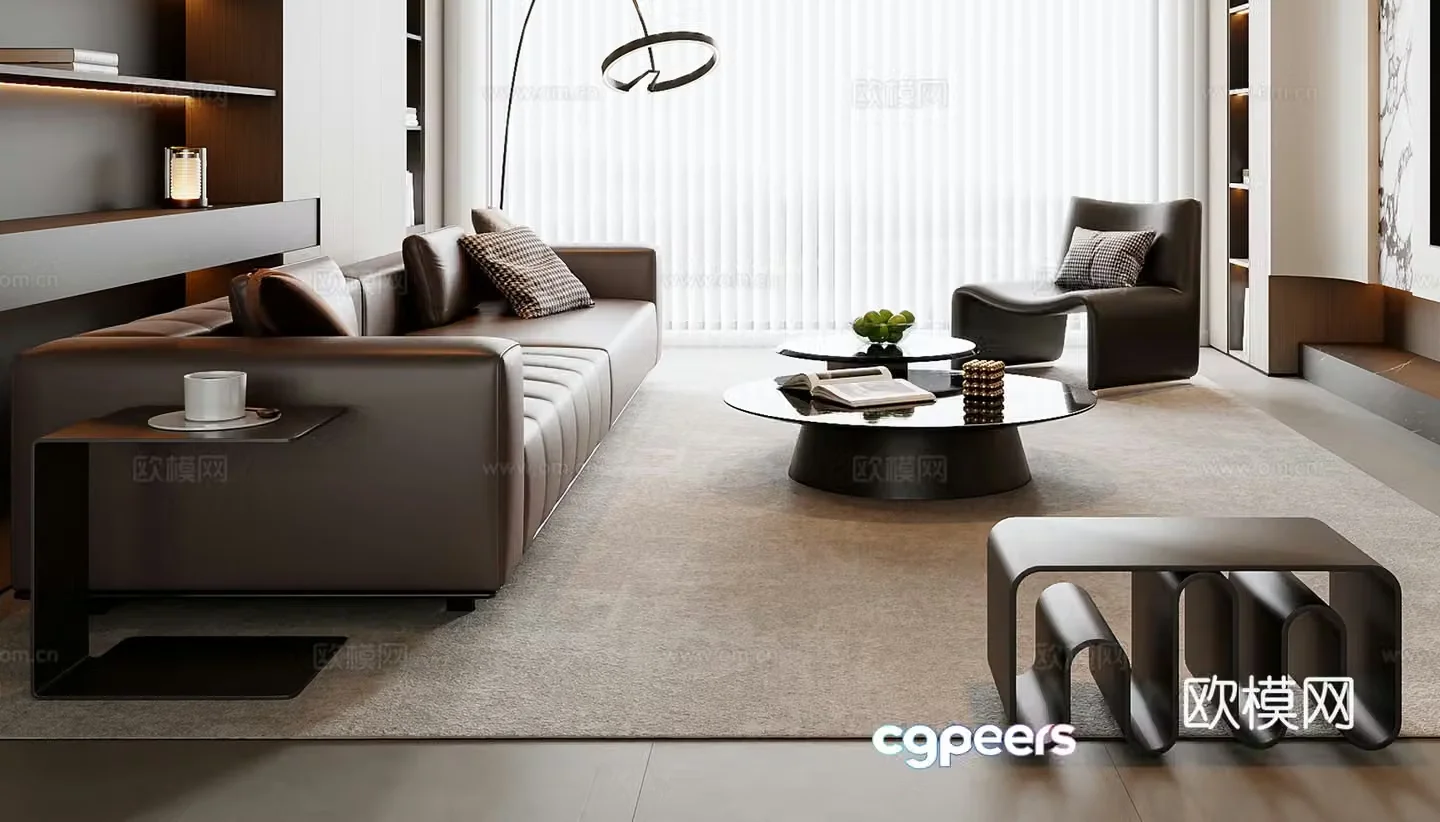 Italian sectional sofa 3d model