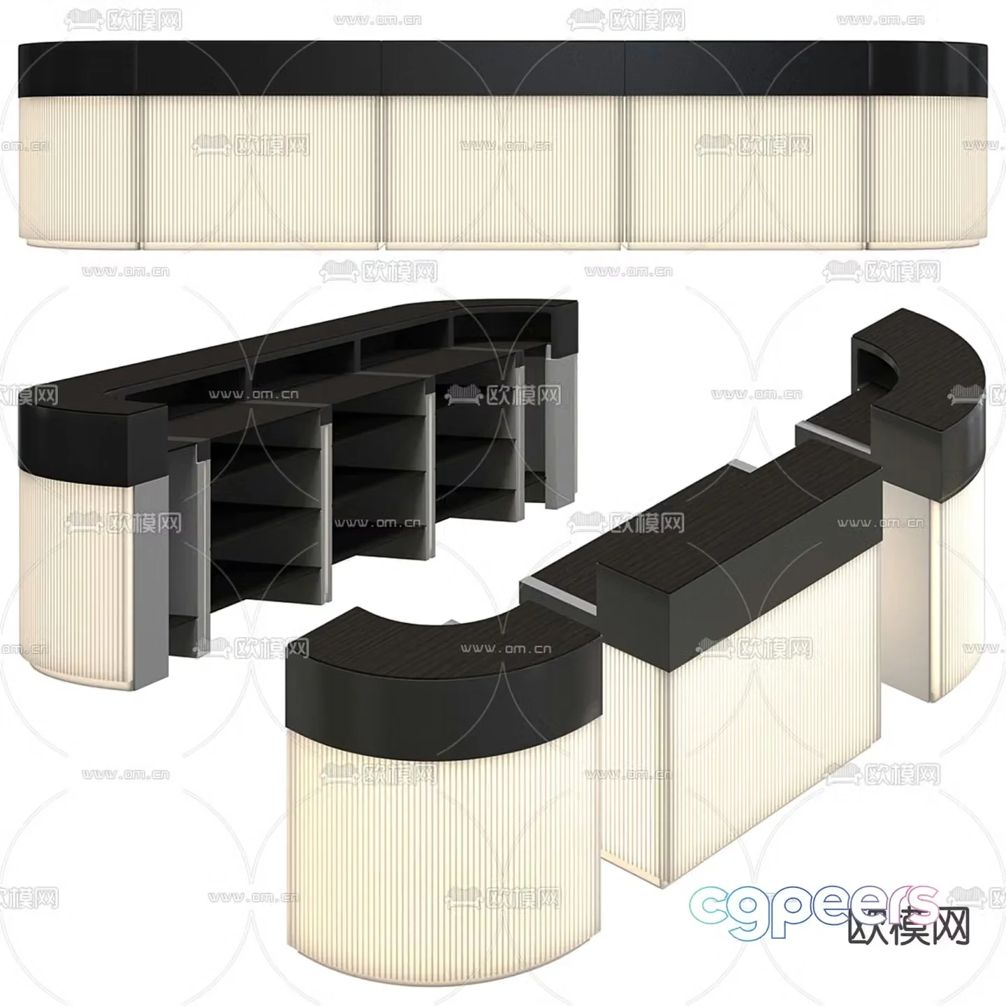 reception desk front desk 3d model