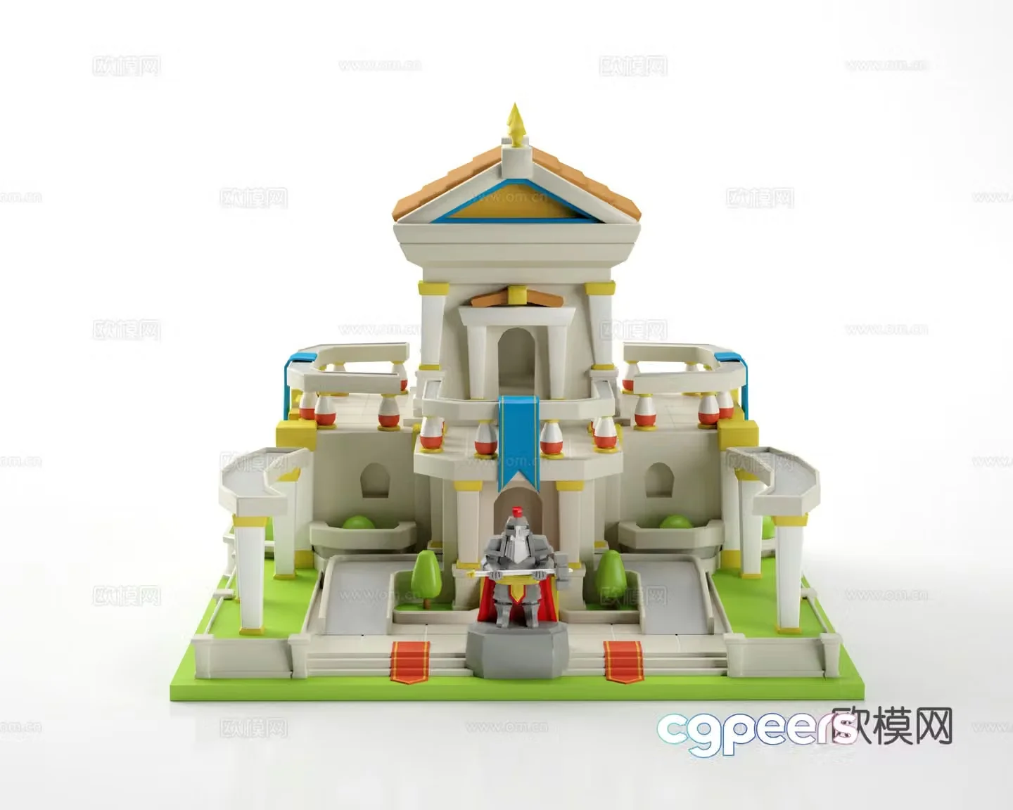 cartoon building cartoon castle cartoon house lego castle 3d model