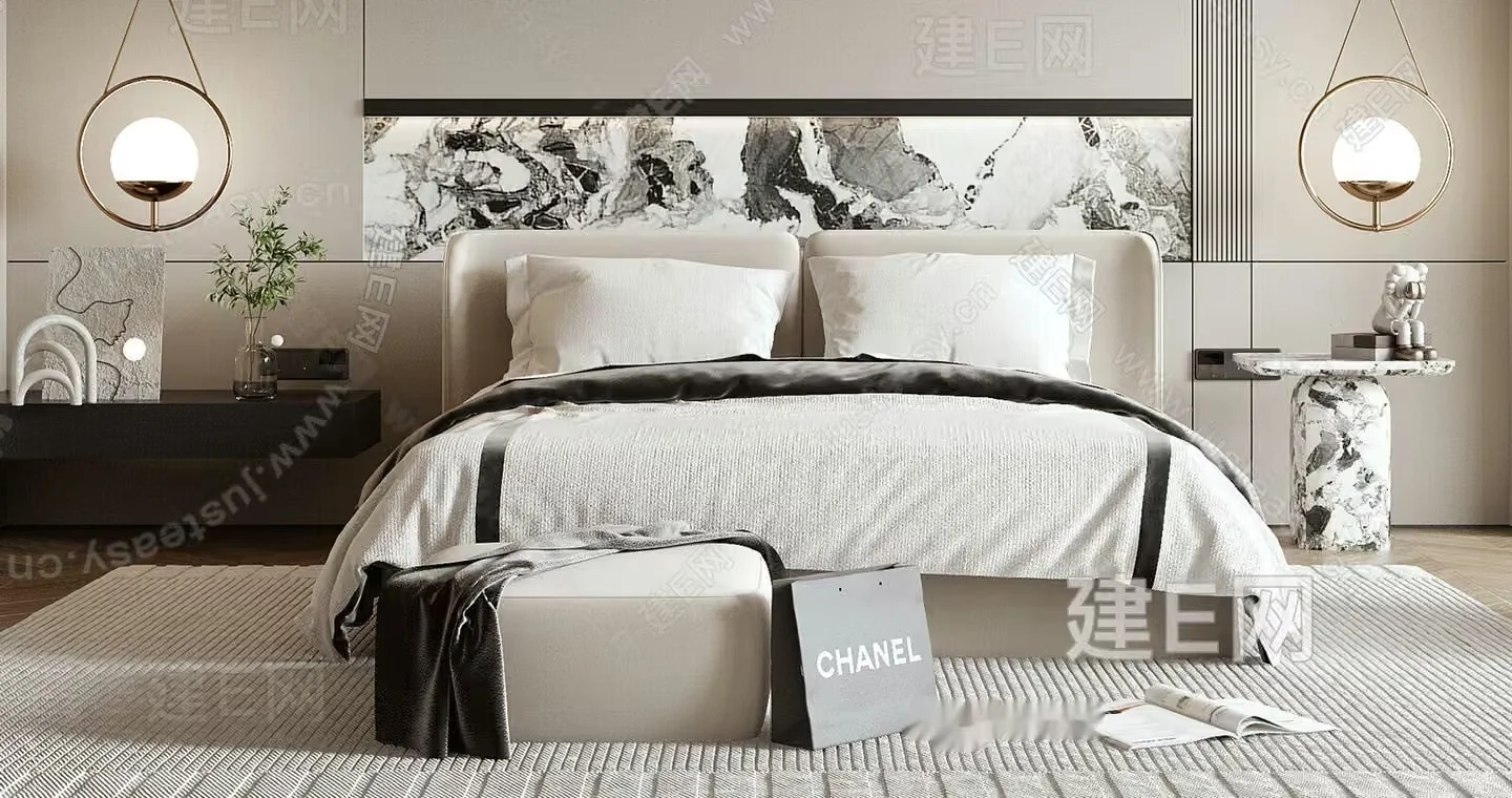 Modern Luxury Bedroom 3D Model – 14408 – VRAY Render