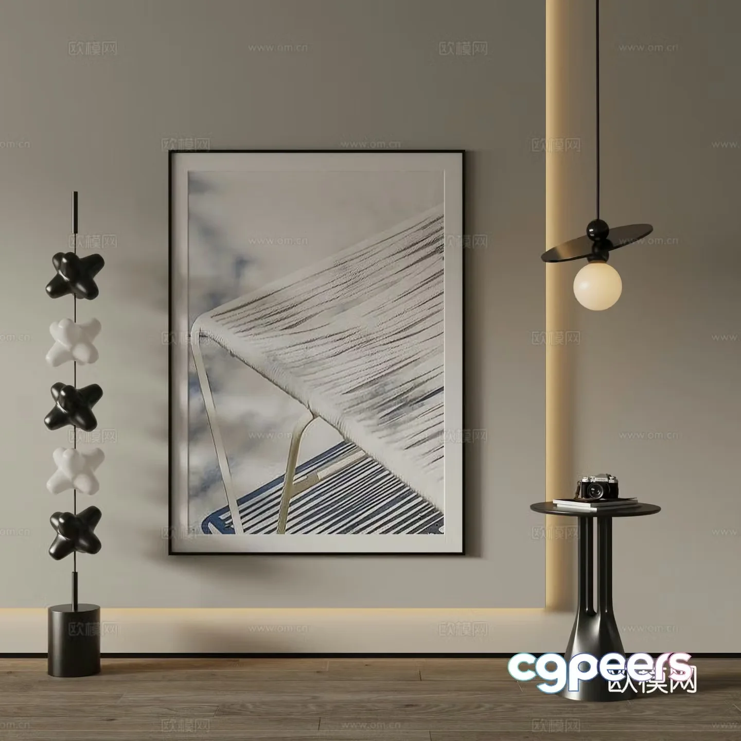 Modern Art Painting Decorative Painting 3D Model