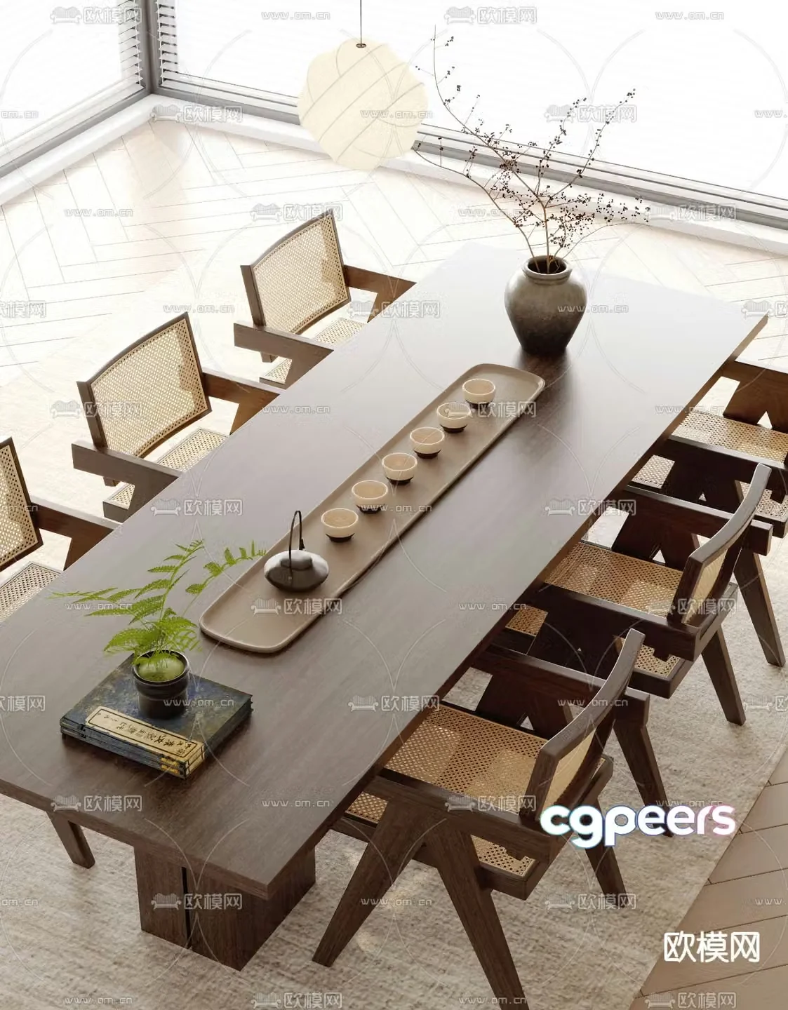 New Chinese style tea table tea table 3d model
