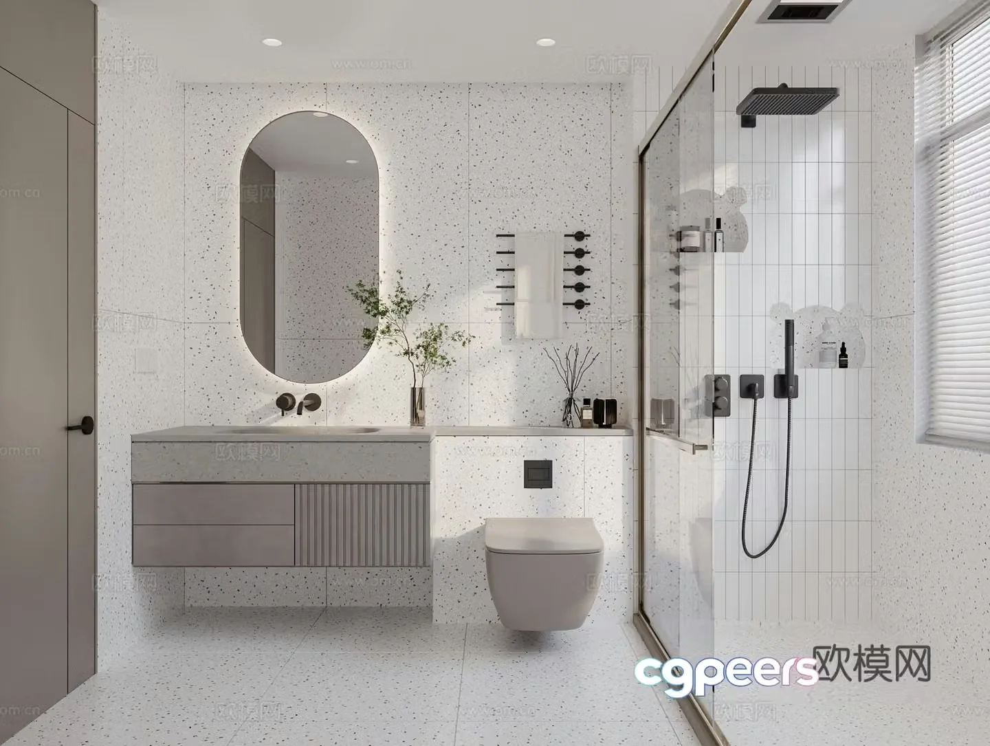 Modern bathroom bathroom 3d model
