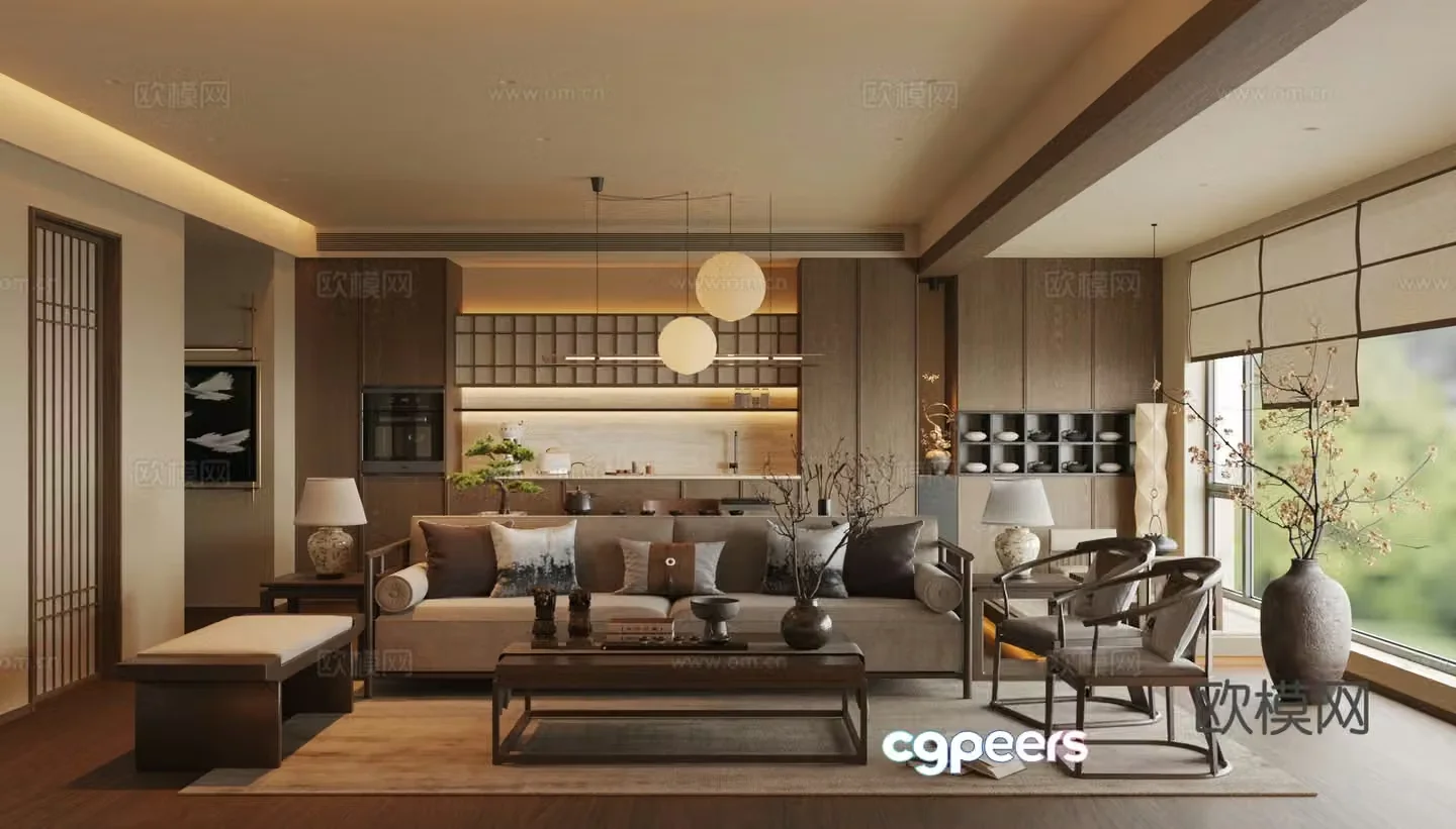 New Chinese living room 3D model