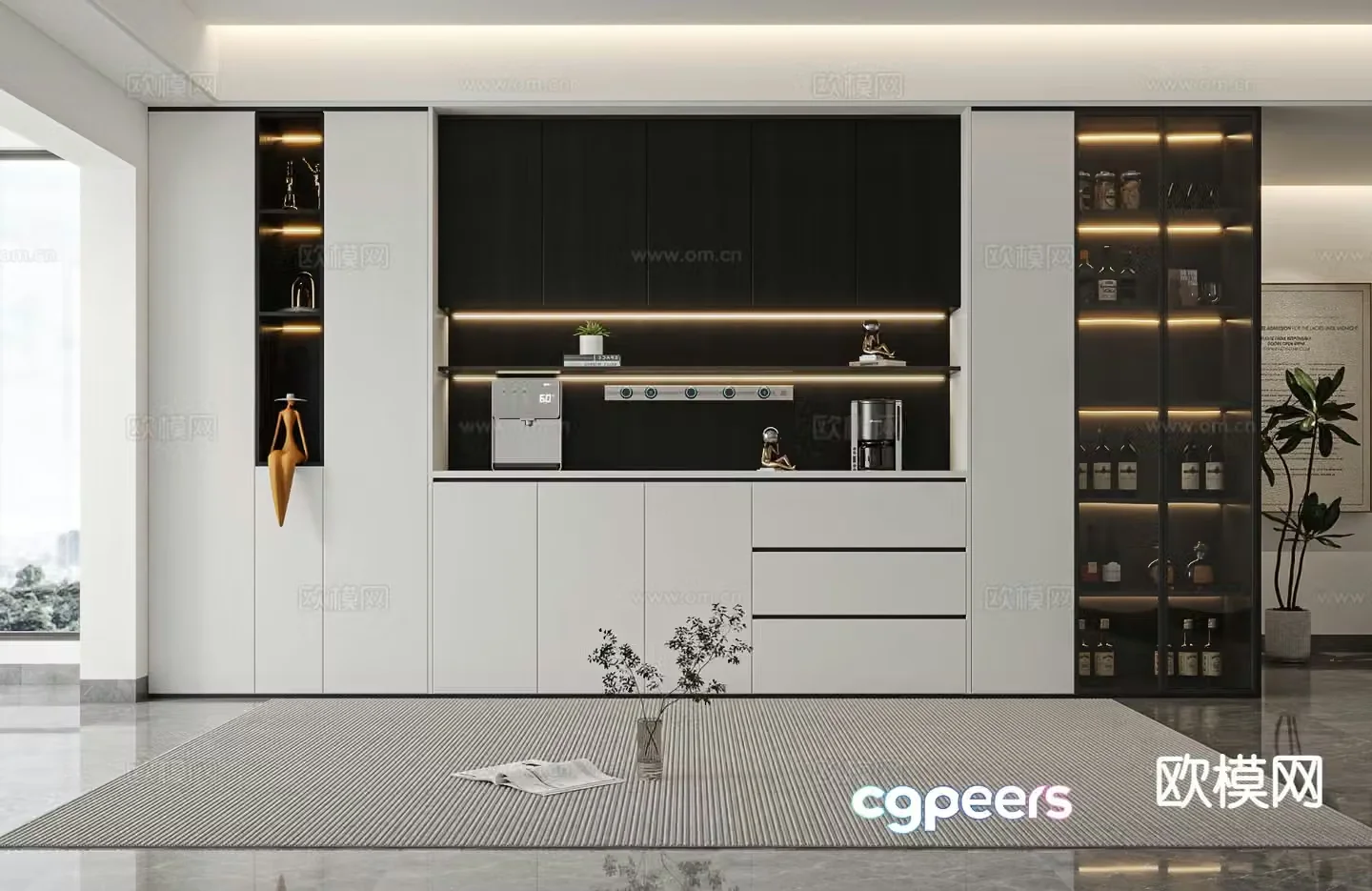 Modern wine cabinet sideboard 3d model