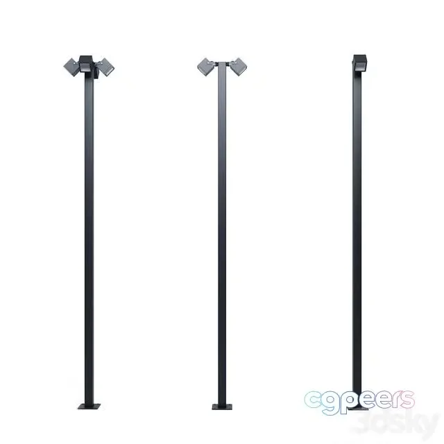 3ds Max Free – Set of outdoor spotlights H-6m