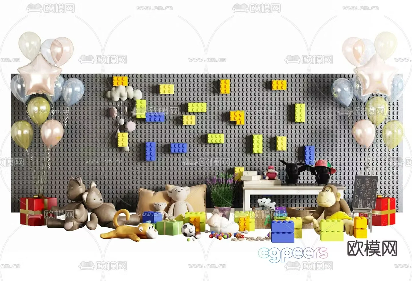 Modern lego children’s building block toy 3d model