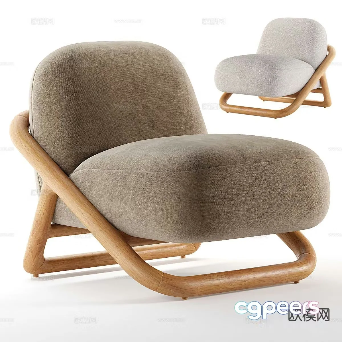 wabi-sabi chair leisure chair armchair 3d model