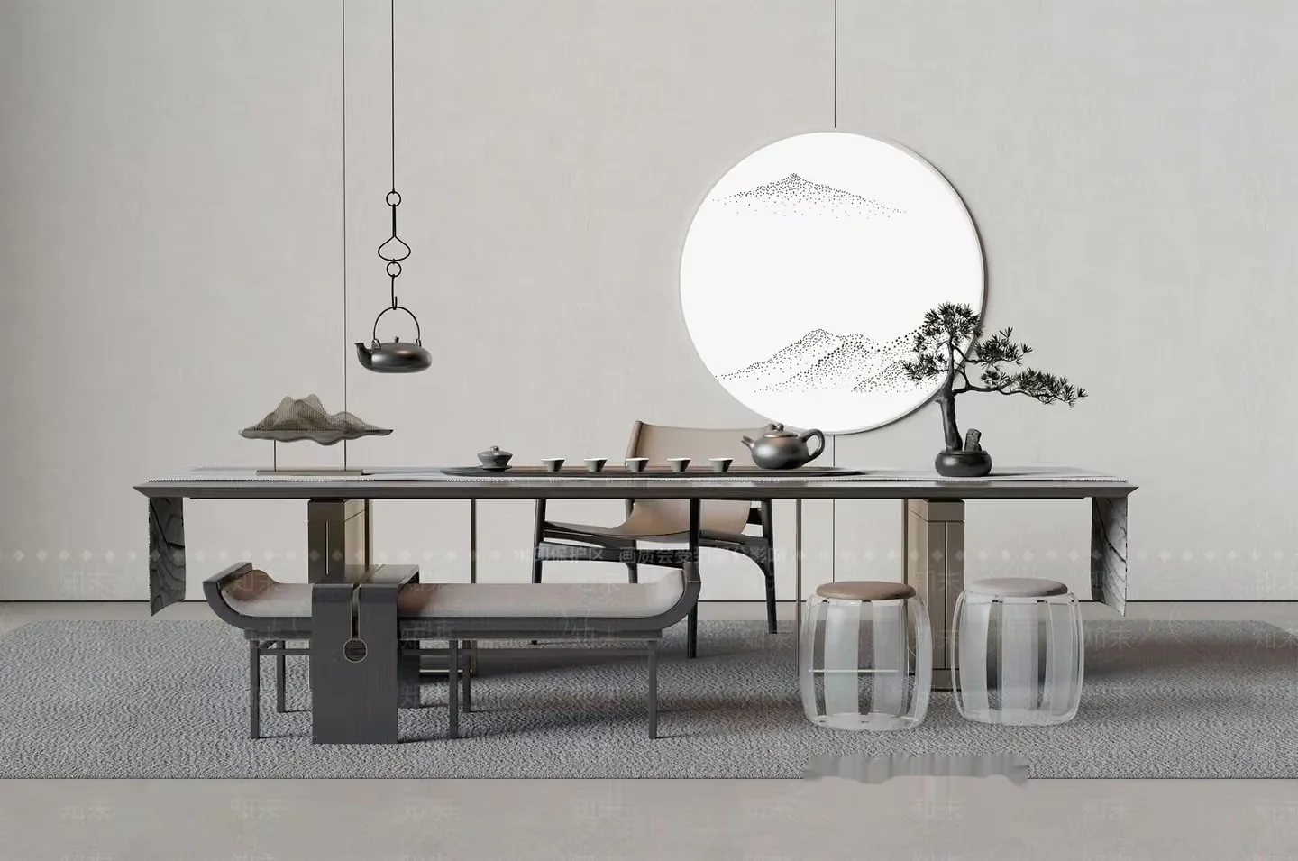 Modern Asian Dining Room 3D Model – 18021 – VRAY Render
