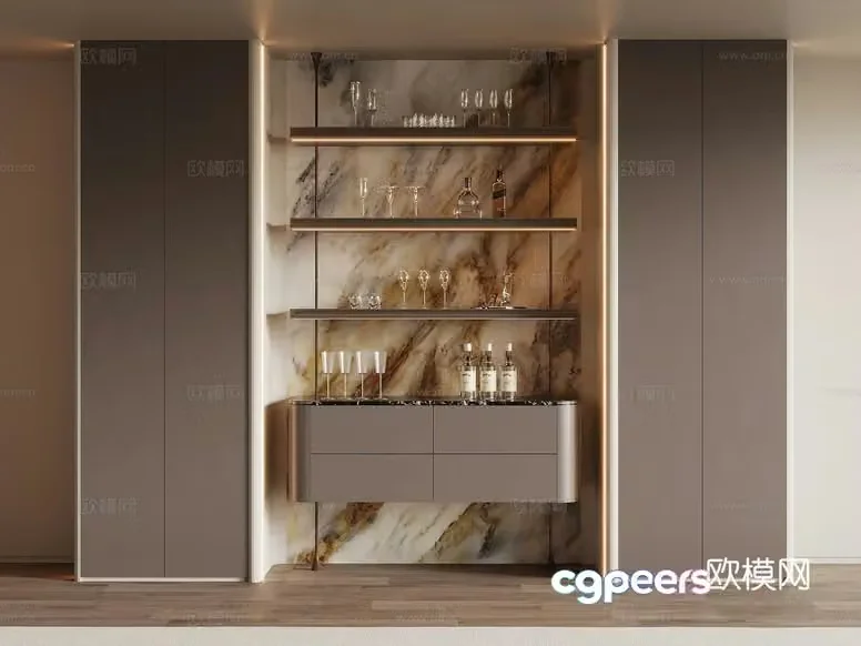 Modern Bar Area 3D Model – 5391 – VRAY Render
