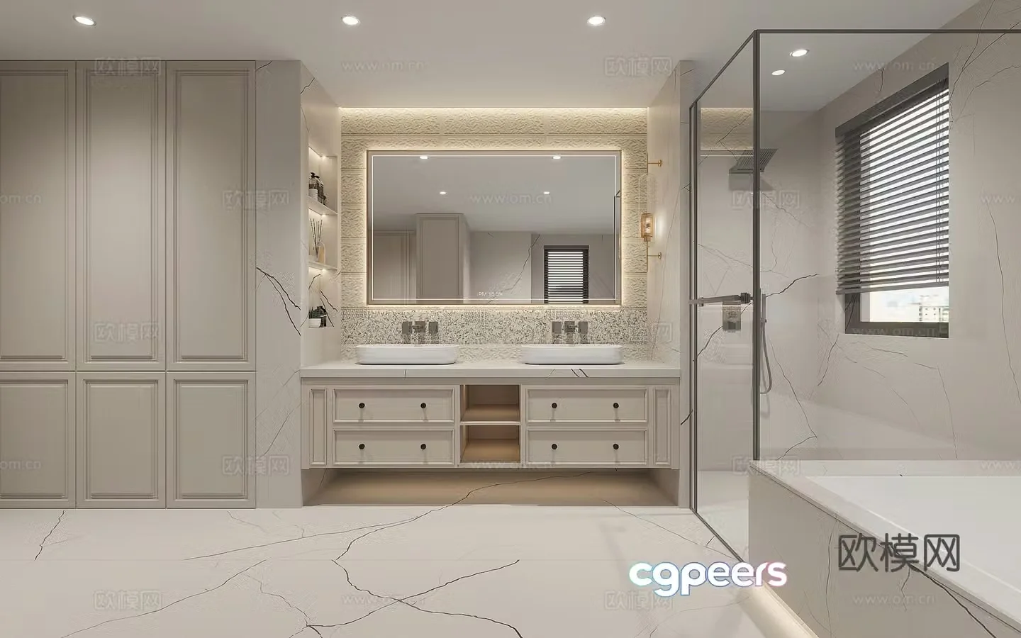 Modern European bathroom 3D model