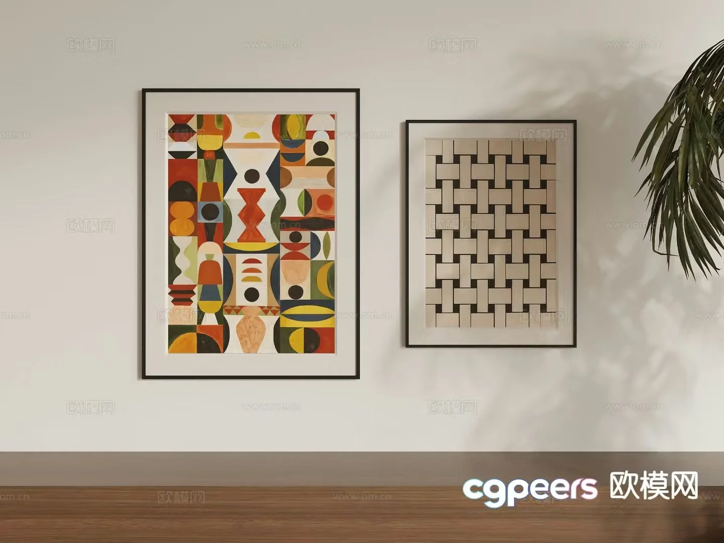Medieval style hanging painting decorative painting 3d model