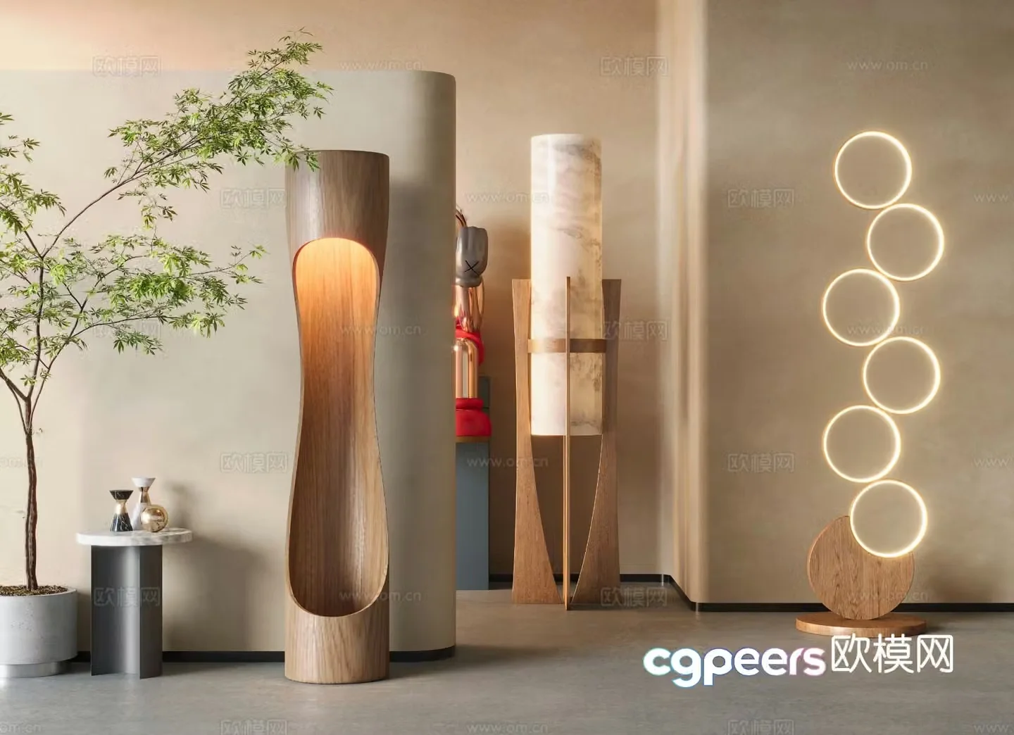 Wabi-sabi floor lamp 3d model