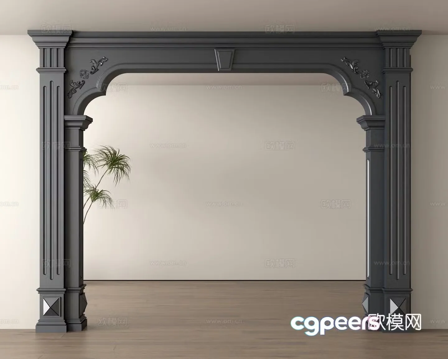European style door cover dumb door opening 3d model