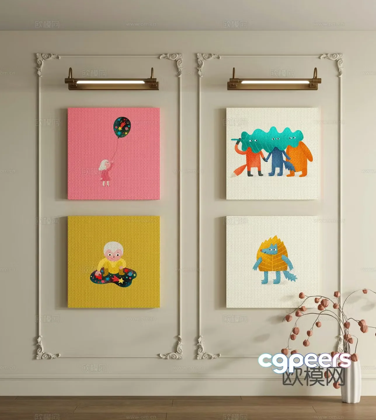 Dopamine decorative painting 3d model