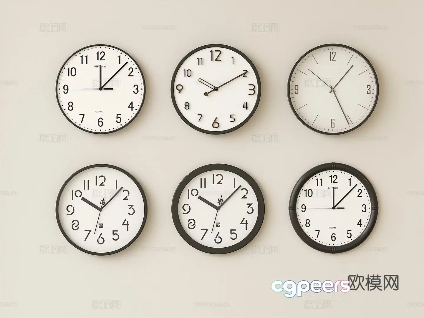 Modern clock wall clock wall clock electronic watch 3d model
