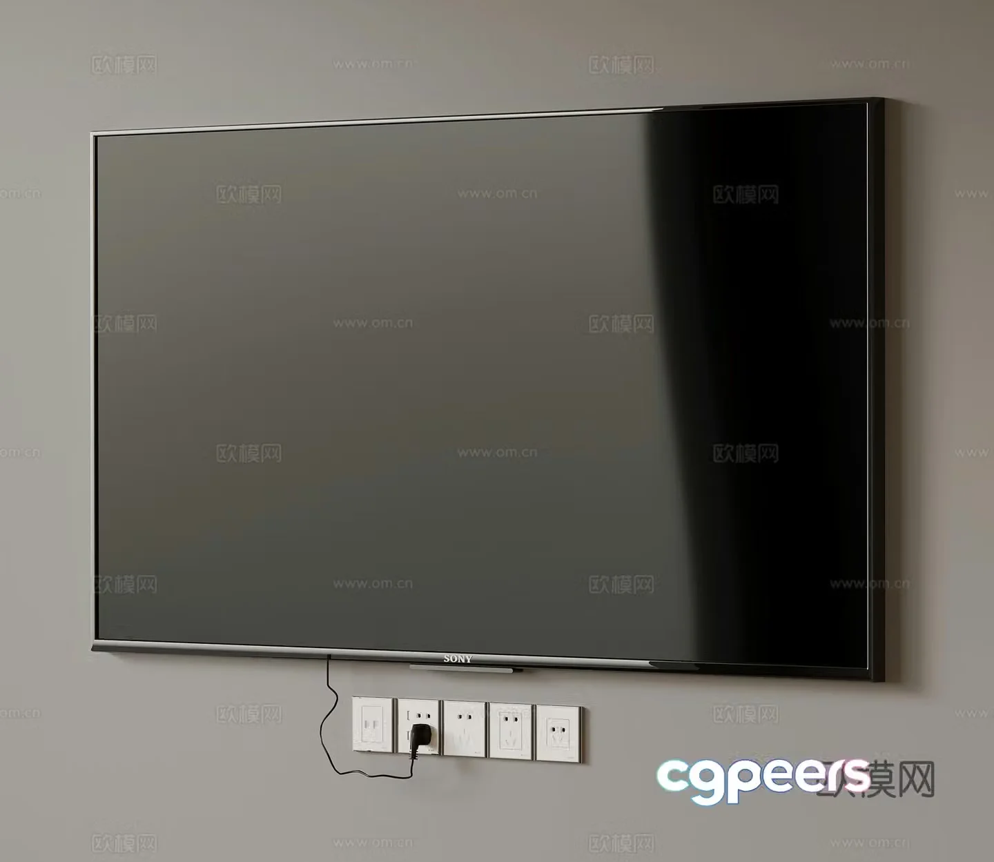 Modern living room TV 3d model