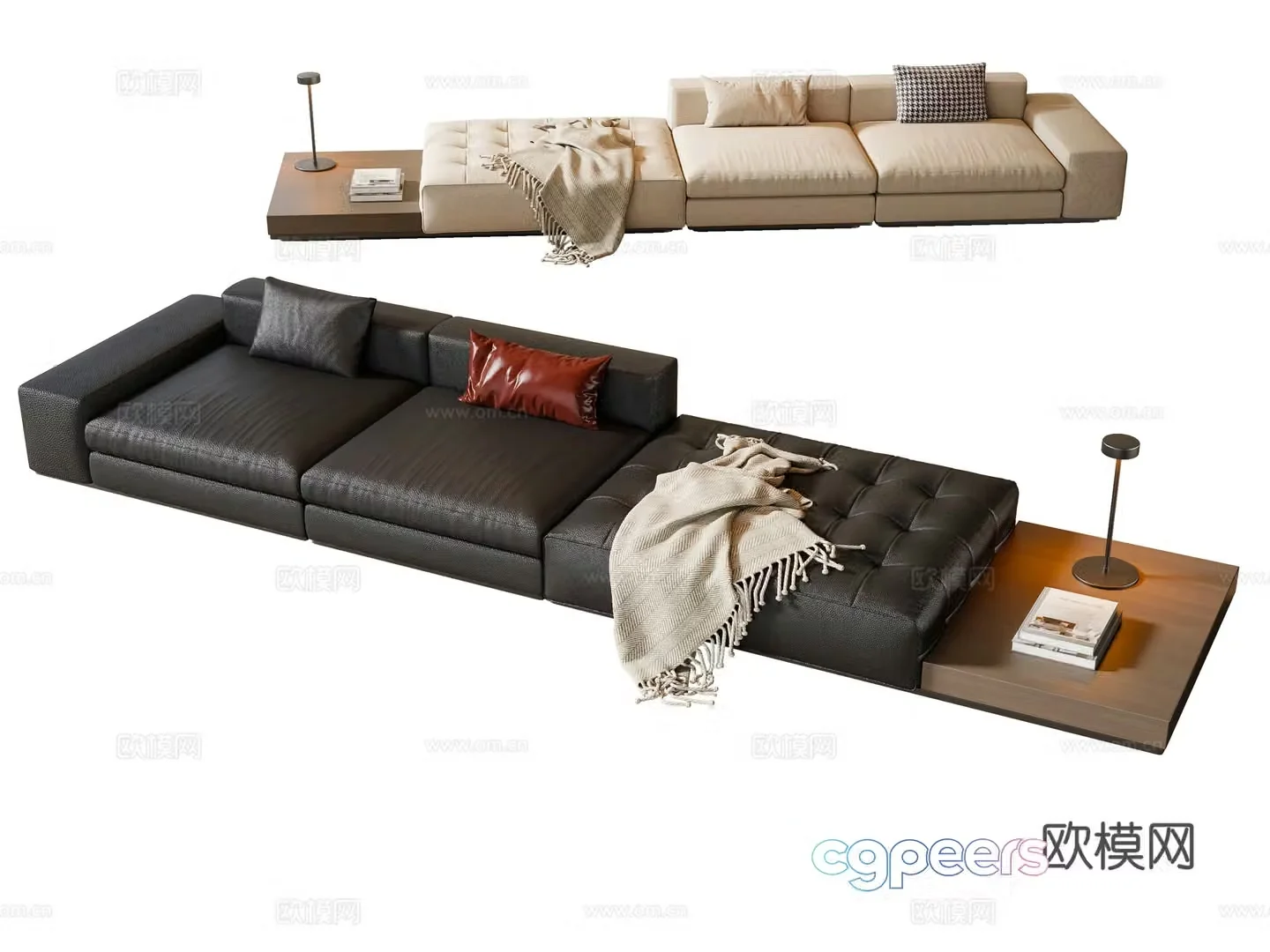 Modern Italian multiplayer sofa 3d model