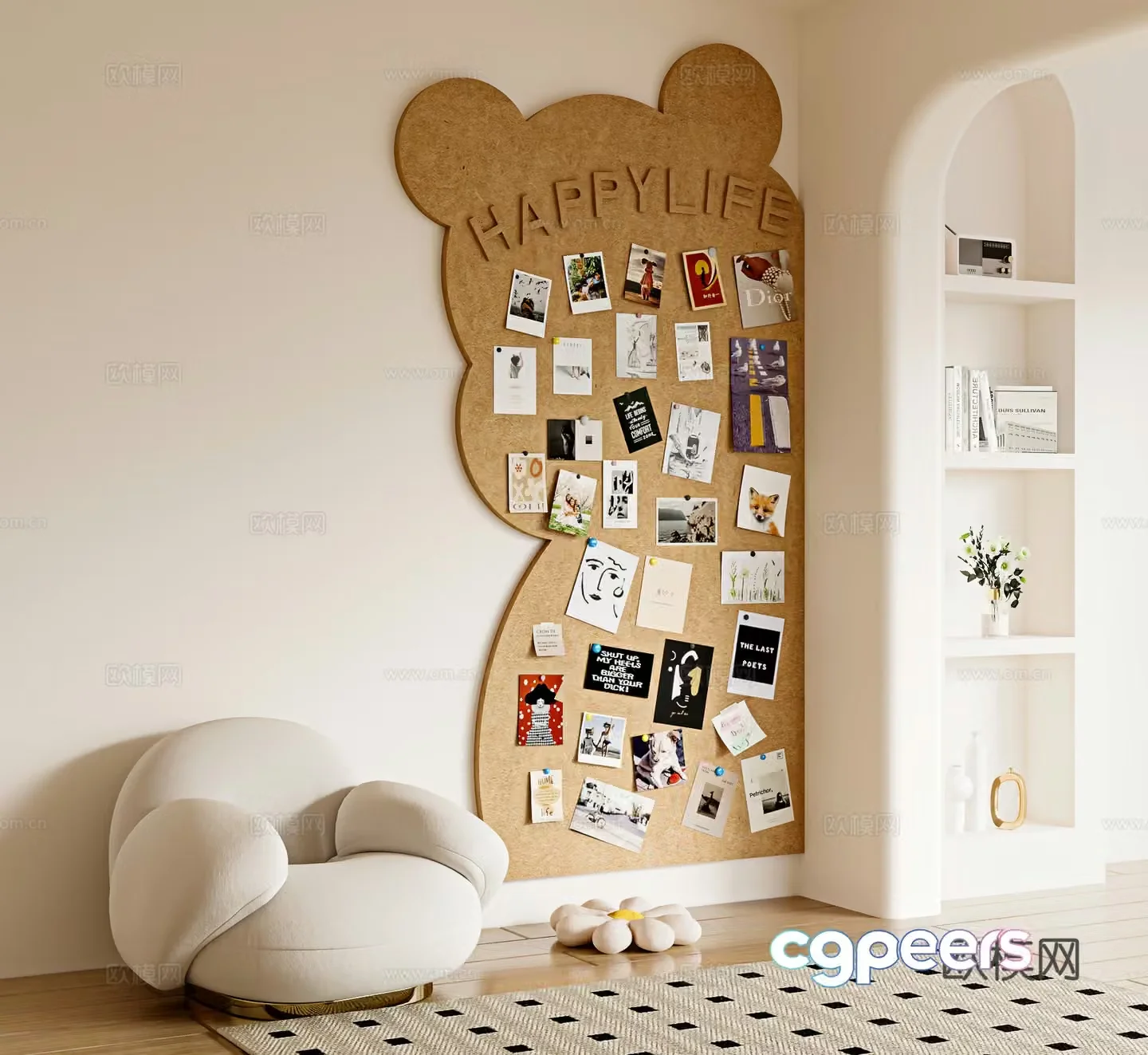 Photo wall Sticky wall Message wall 3d model 3d model