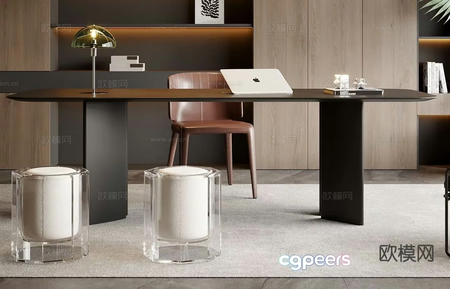 Italian desk writing desk 3d model