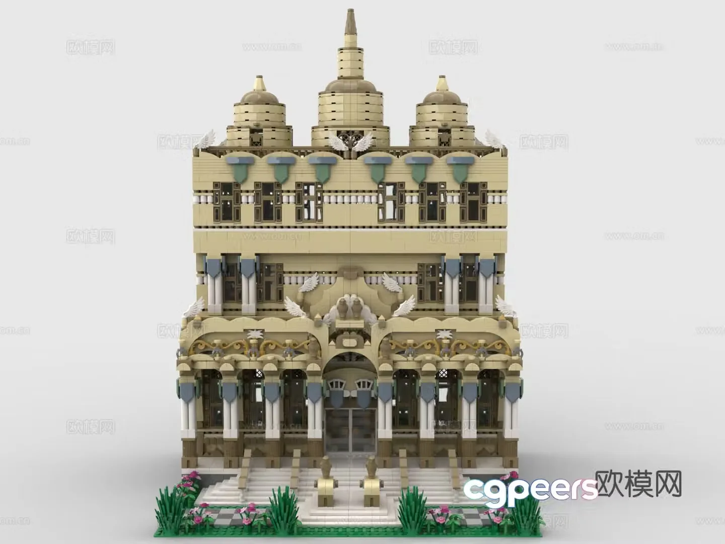 LEGO European court building block toy 3D model