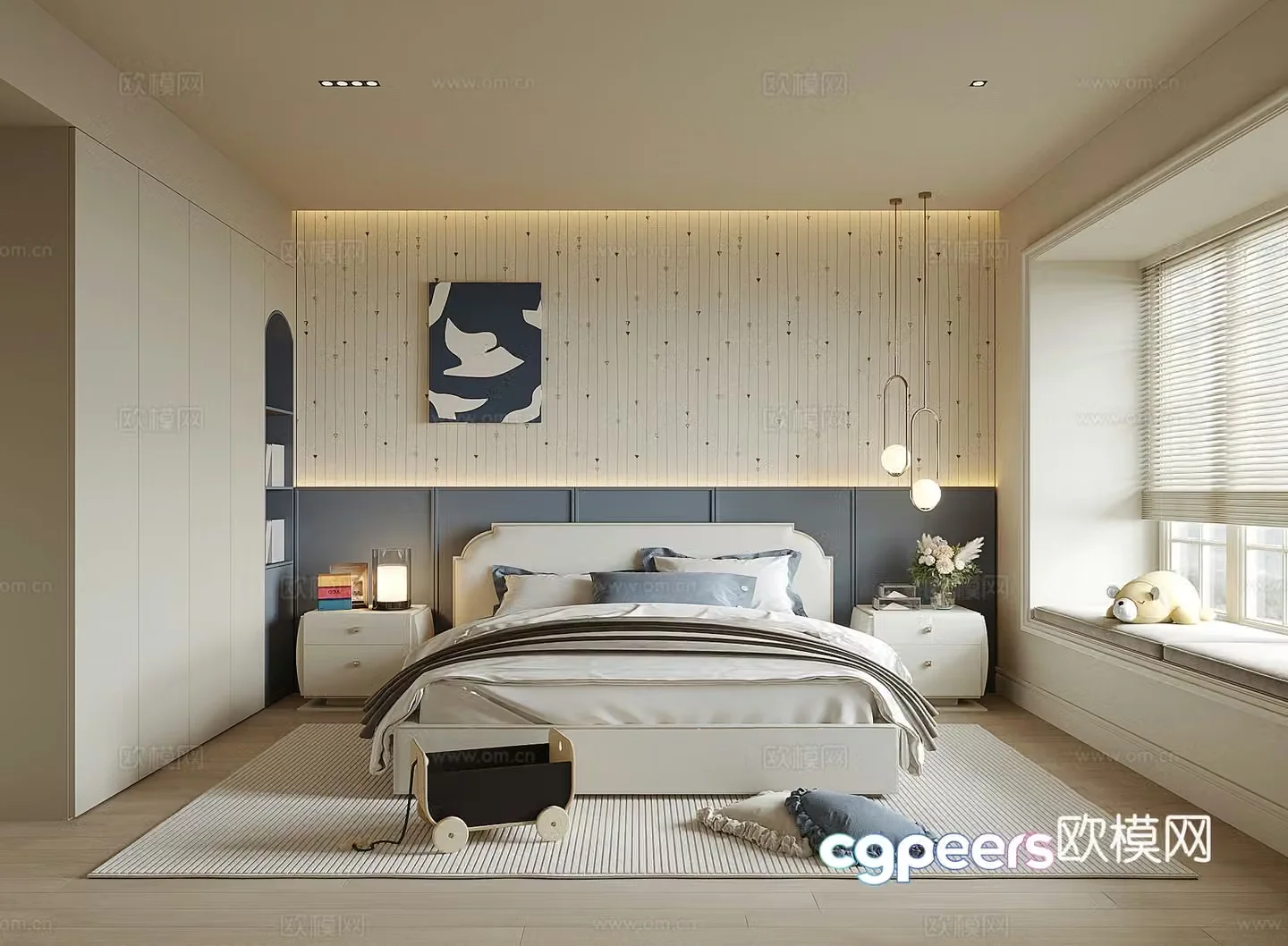 Modern boy room 3d model