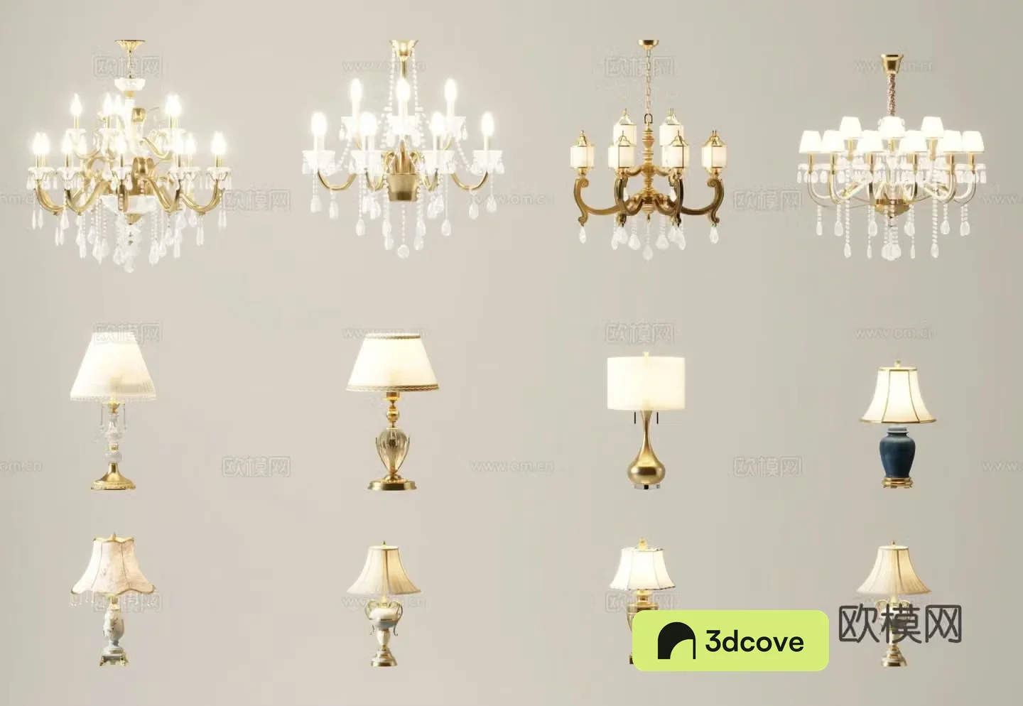 European style chandelier table lamp