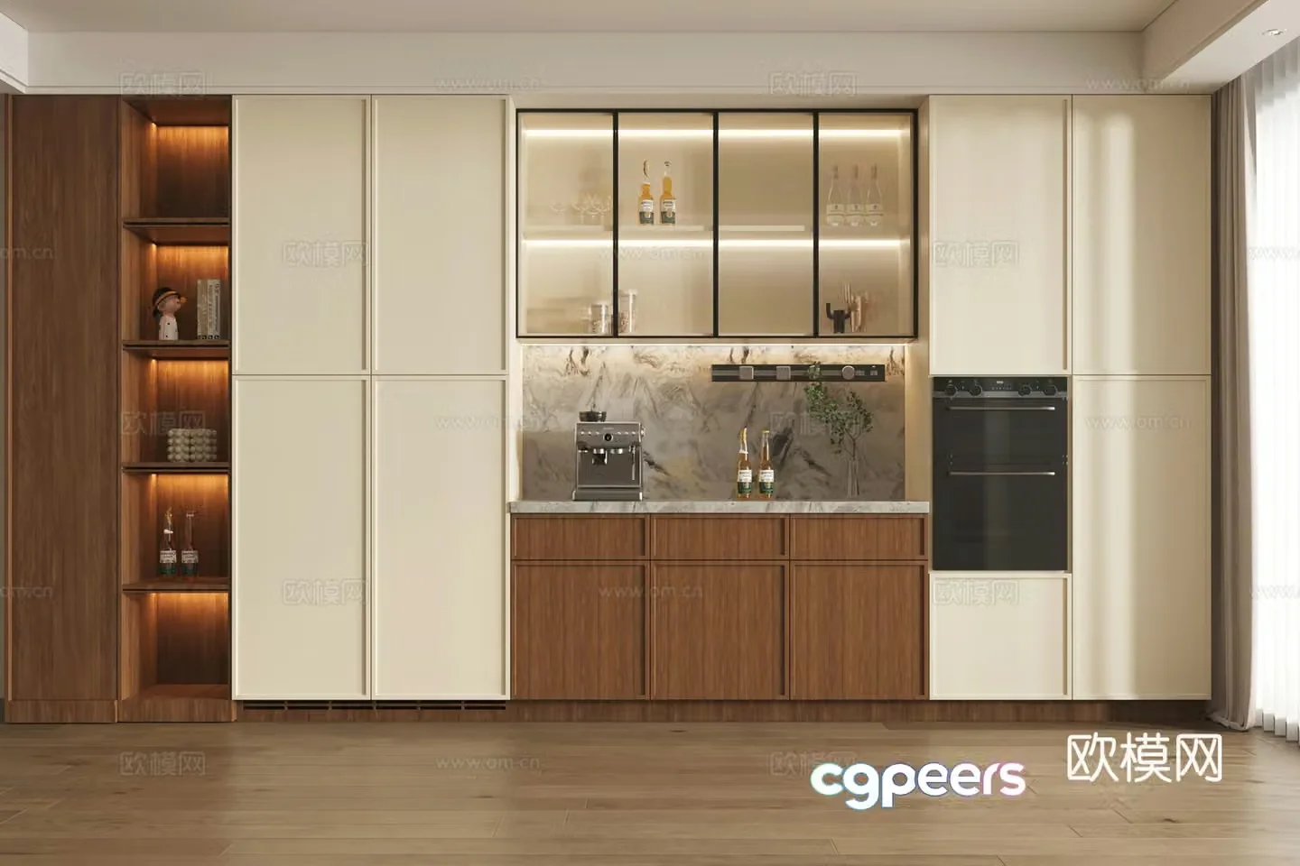 Modern medieval style wine cabinet wine cabinet sideboard decorative cabinet dining cabinet wine cabinet 3D model