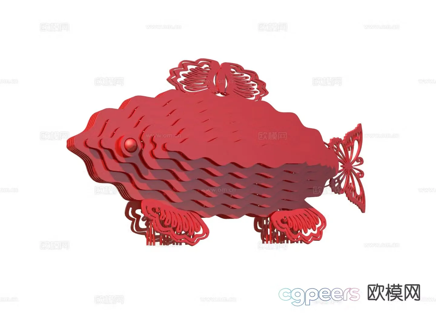 Modern fish sculpture 3d model