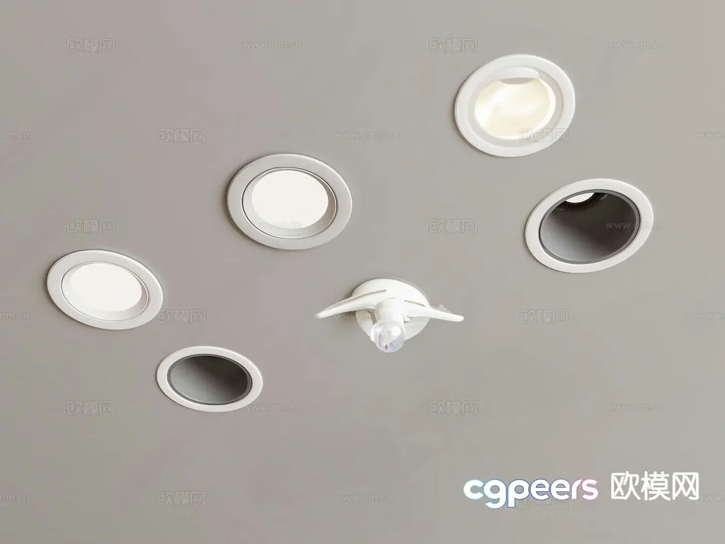 Modern downlight spotlight bull’s eye lamp 3d model