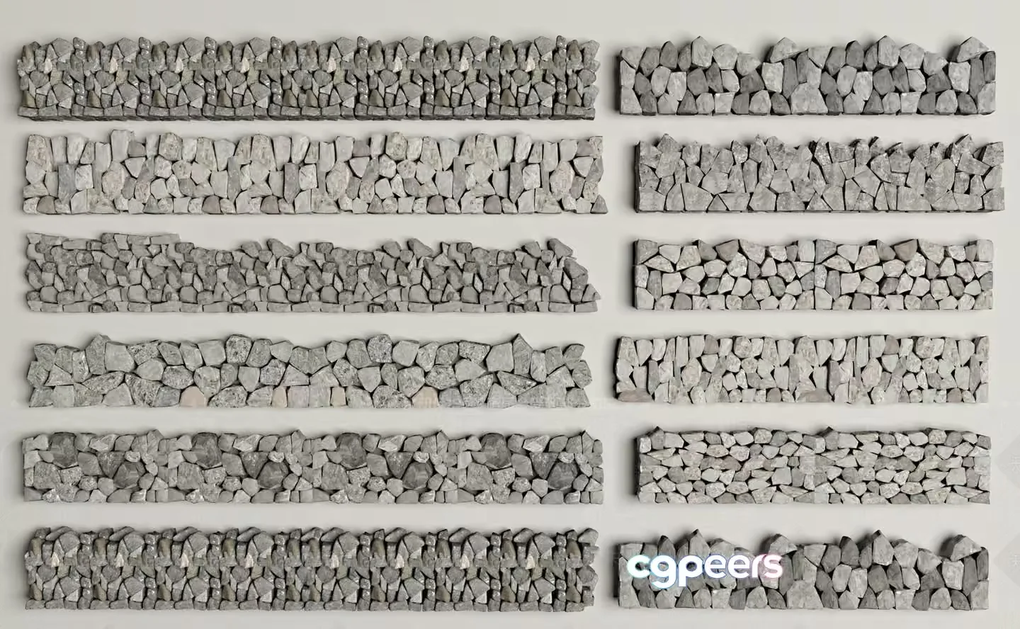 Gray Stone Wall 3D Model – 16041 – VRAY Render