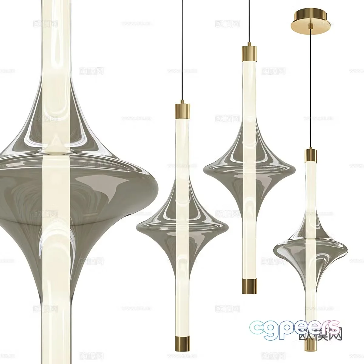 New Chinese style decorative chandelier 3D model