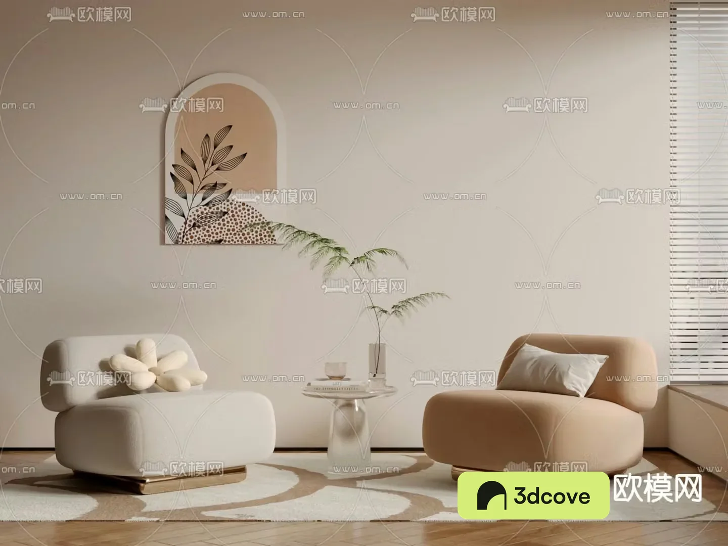 Cream style single sofa