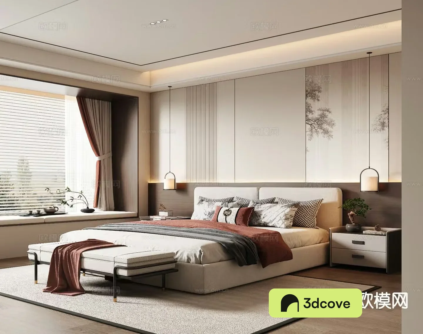 New Chinese style bedroom master bedroom