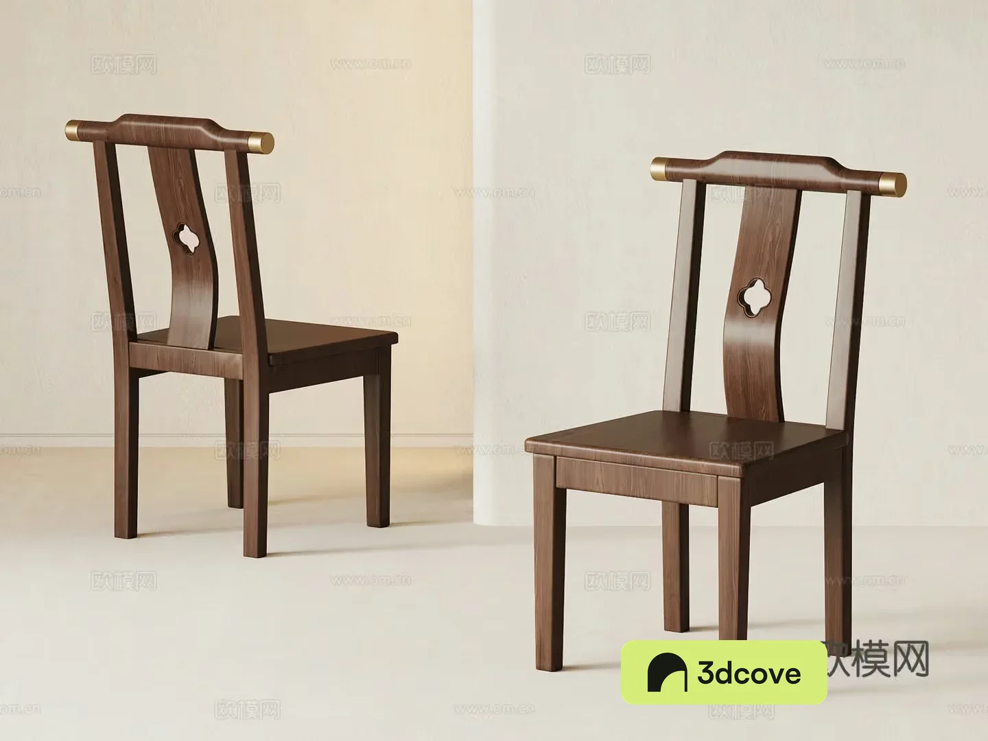 A Wooden Chair With A Brown Finish