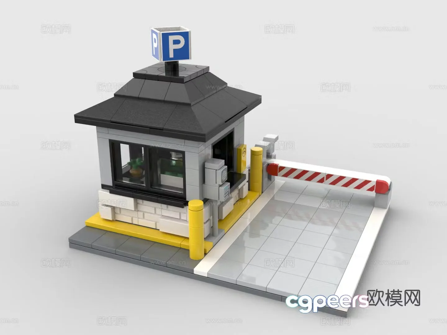 LEGO LEGO Toy Toll Station Toll Booth 3D Model