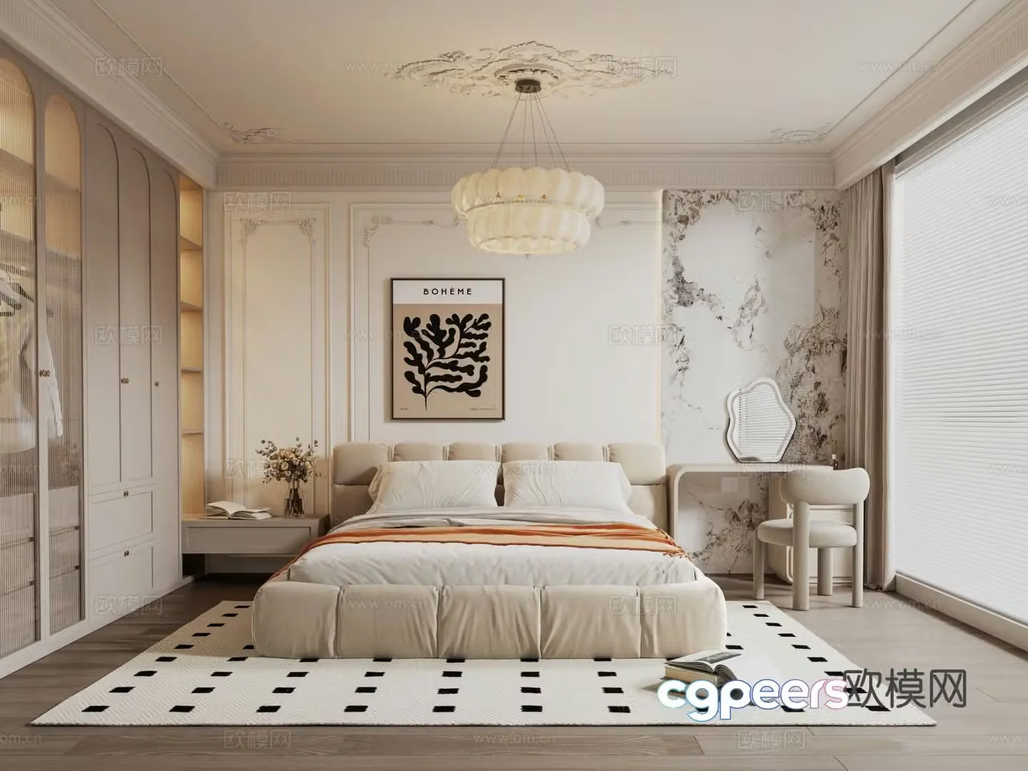 French bedroom master bedroom 3d model
